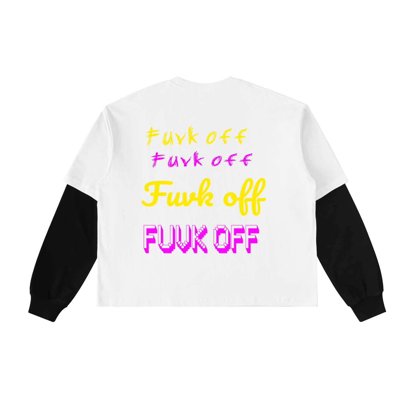 Layered Contrast Sleeve Cotton T-Shirt