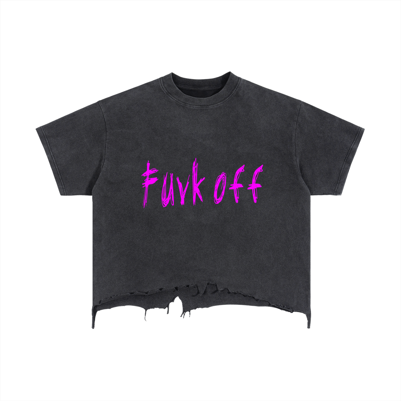 Vintage Wash Boxy Distressed Hem T-Shirt